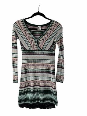 Missoni (not Target) Striped V-Neck Long Sleeve Dress Retro 70’s Inspired Size 4